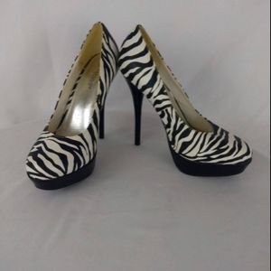 Trends Up Zebra Print Heels